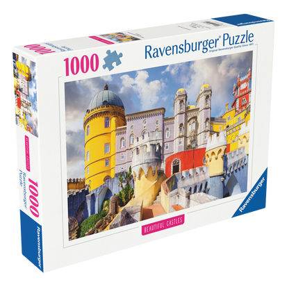 Pena National Palace 1000 brikker Ravensburger puslespill eske med fargerikt portugisisk palass motiv