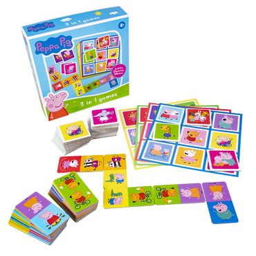 Peppa Gris 3 i 1 Lotto, Domino, Memo