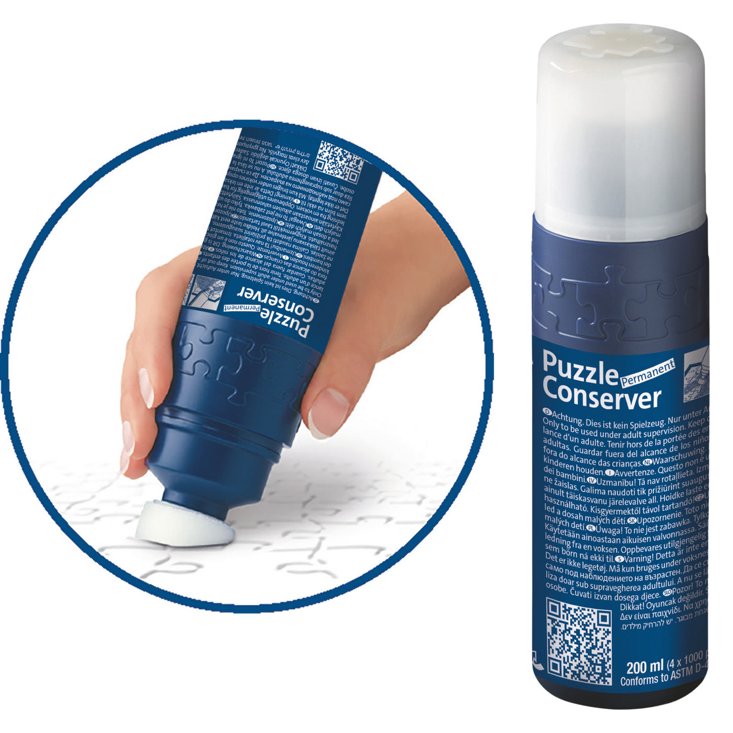 Ravensburger Puzzle Conserver Permanent puslespill-lim flaske med svamp-applikator 200ml