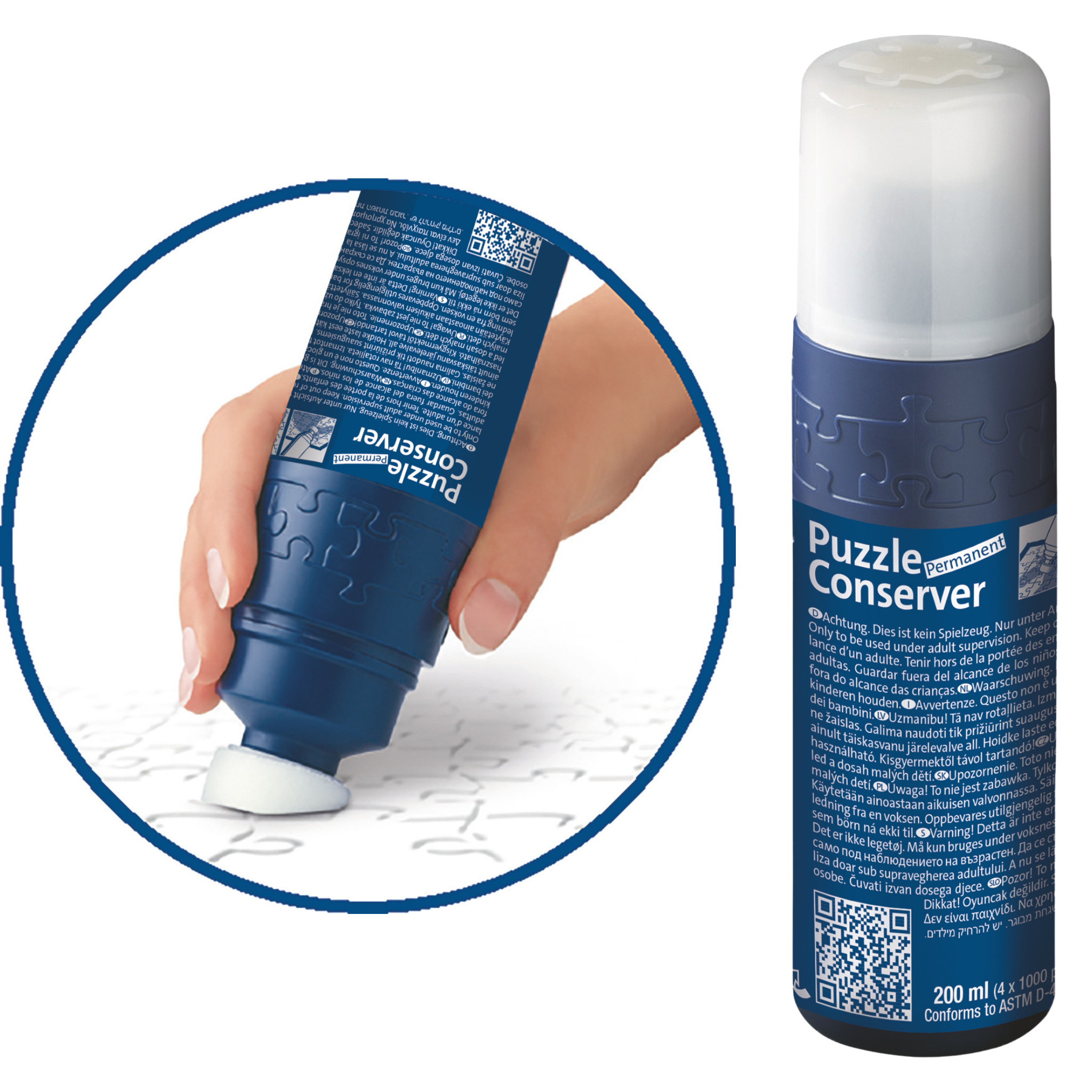 Ravensburger Puzzle Conserver Permanent puslespill-lim flaske med svamp-applikator 200ml