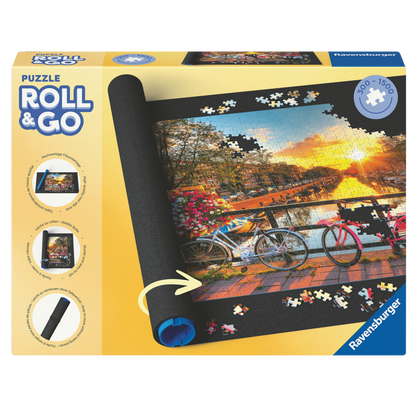 Ravensburger Roll your Puzzle puslespillmatte med filtmatte, plastrør og gummibånd for 300-1500 brikker