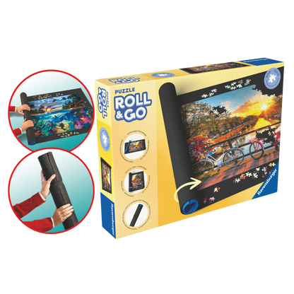 Ravensburger Roll your Puzzle puslespillmatte med filtmatte, plastrør og gummibånd for 300-1500 brikker