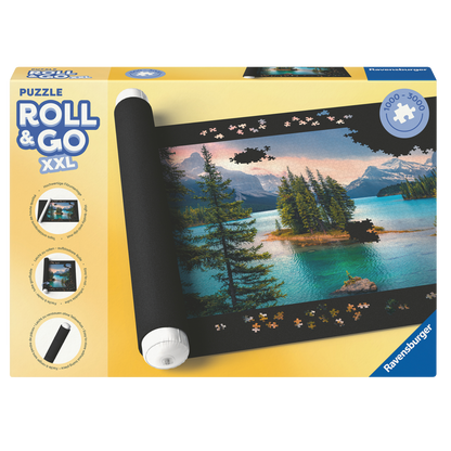 Ravensburger Roll your Puzzle puslespillmatte med filtmatte, oppblåsbart rør og gummibånd for 1000-3000 brikker