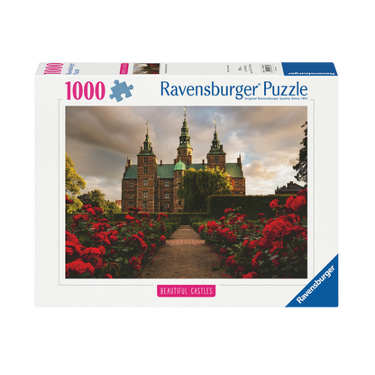 Rosenborg Slott Danmark 1000 brikker Ravensburger puslespill eske med dansk slott motiv