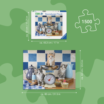 Søte katter puslespill størrelsesforhold og antall brikker