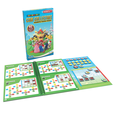 Super Mario magnetisk reisespill eske og spillbrett med Mario, Luigi og venner og 40 logiske utfordringer