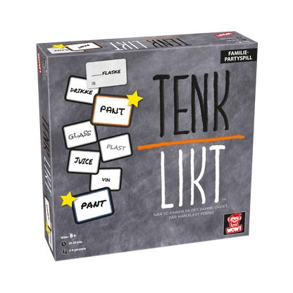 Tenk likt! partyspill eske med ordkort og skriveplater