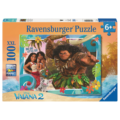 Disney Vaiana 2 100 brikker XXL Ravensburger puslespill eske med Vaiana og Maui motiv