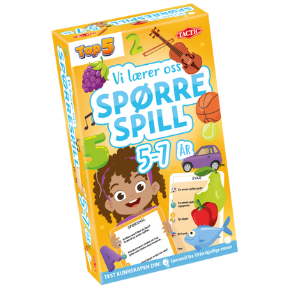 Vi lærer oss spørrespill spillkort med spørsmål for førskolebarn