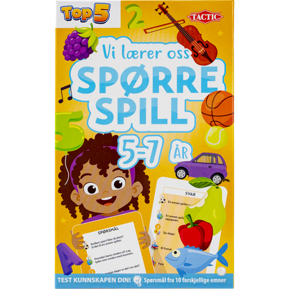 Vi lærer oss spørrespill spillkort med spørsmål for førskolebarn