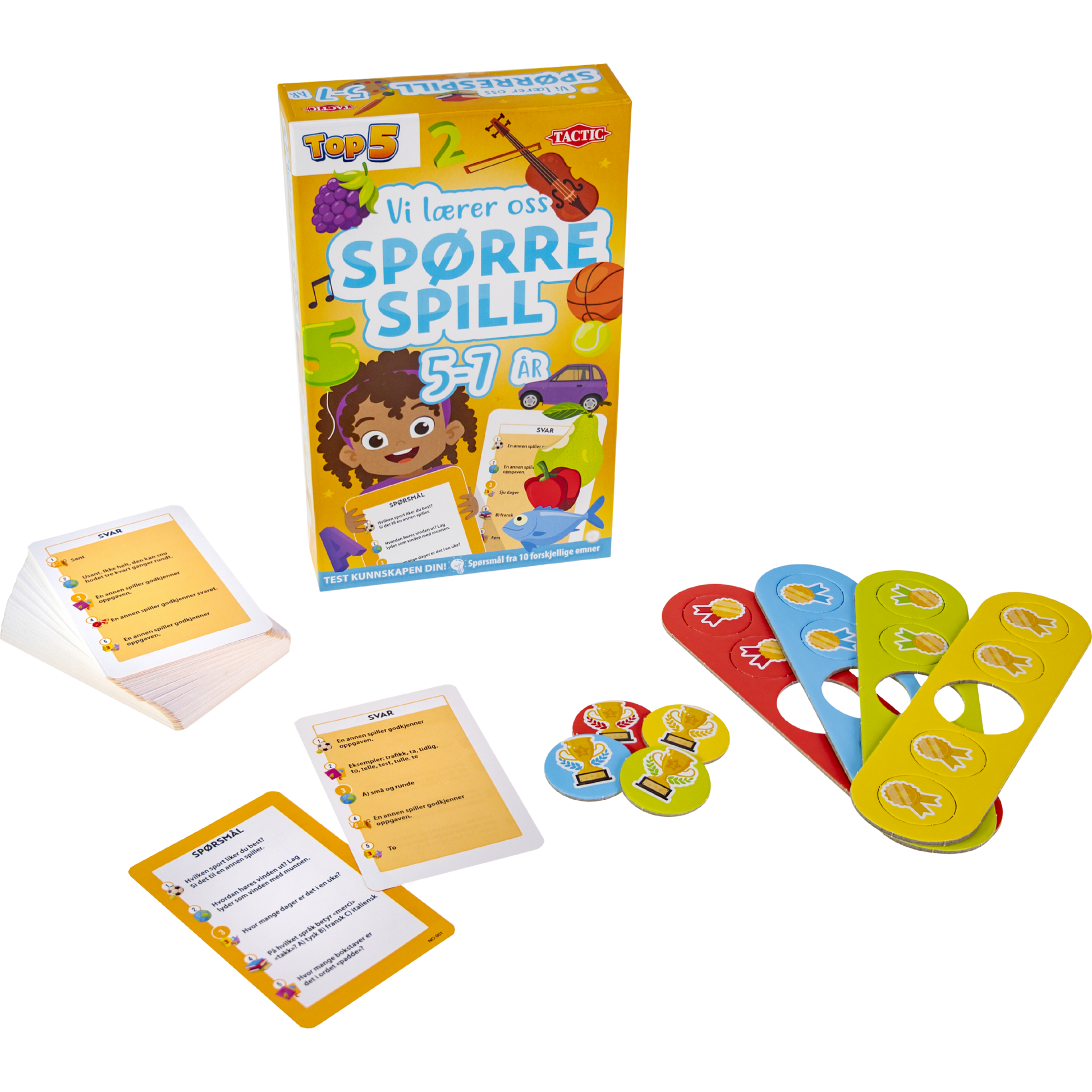 Vi lærer oss spørrespill spillkort med spørsmål for førskolebarn