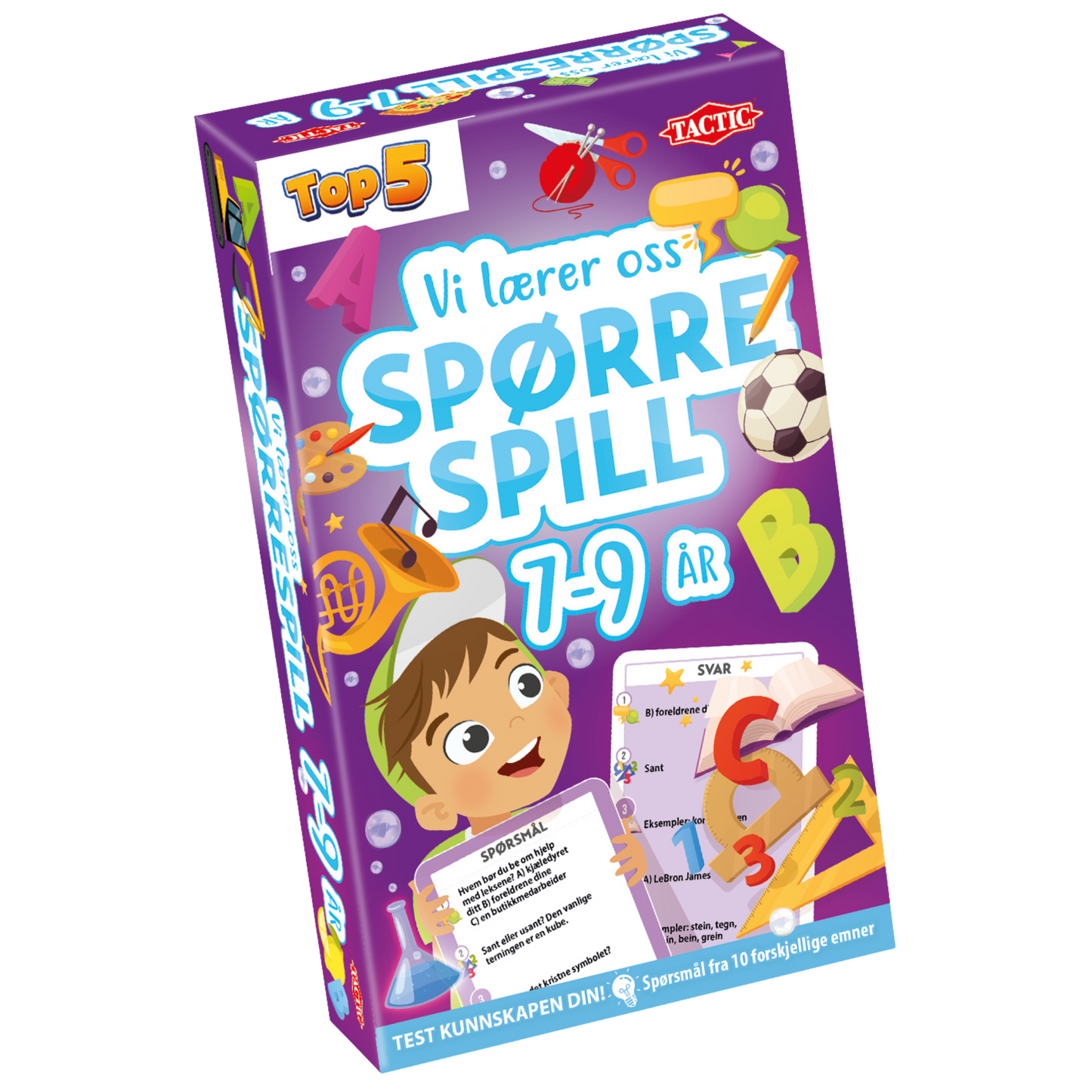 Vi lærer oss spørrespill spillkort med spørsmål fra 2. klasse