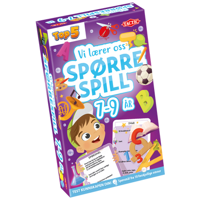 Vi lærer oss spørrespill spillkort med spørsmål fra 2. klasse