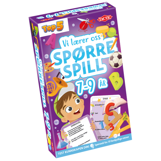 Vi lærer oss spørrespill spillkort med spørsmål fra 2. klasse