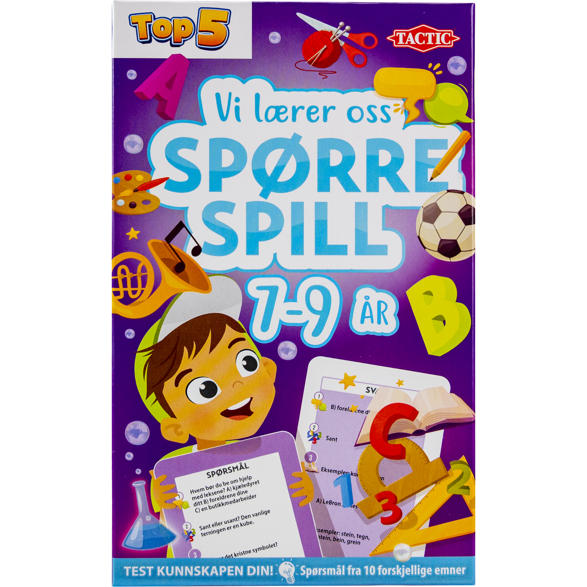 Vi lærer oss spørrespill spillkort med spørsmål fra 2. klasse