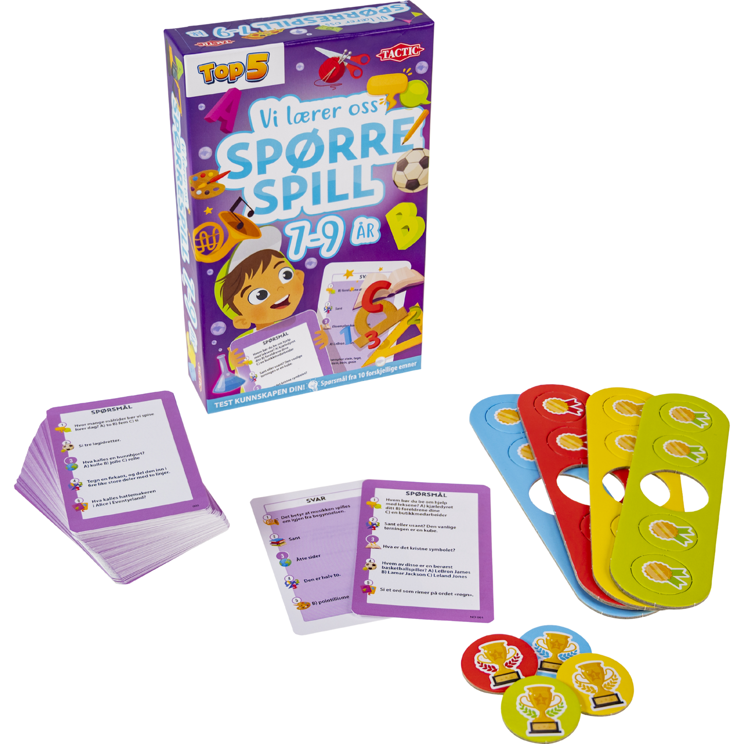 Vi lærer oss spørrespill spillkort med spørsmål fra 2. klasse